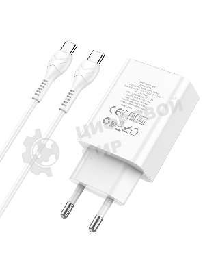 Сетевое зарядное устройство HOCO (6931474769824) C100Aaa 1USB+1Type-C 3.0A QC3.0 PD 20W, белый