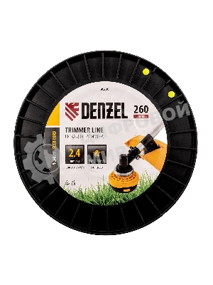 Леска для триммера Denzel звезда, 2,4мм х 260м, на DIN катушке FLEX CORD