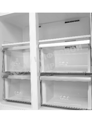 Холодильник LEX LCD450MgID серый трехкамерный 288/129л морозилка снизу, No Frost, Side-by-Side