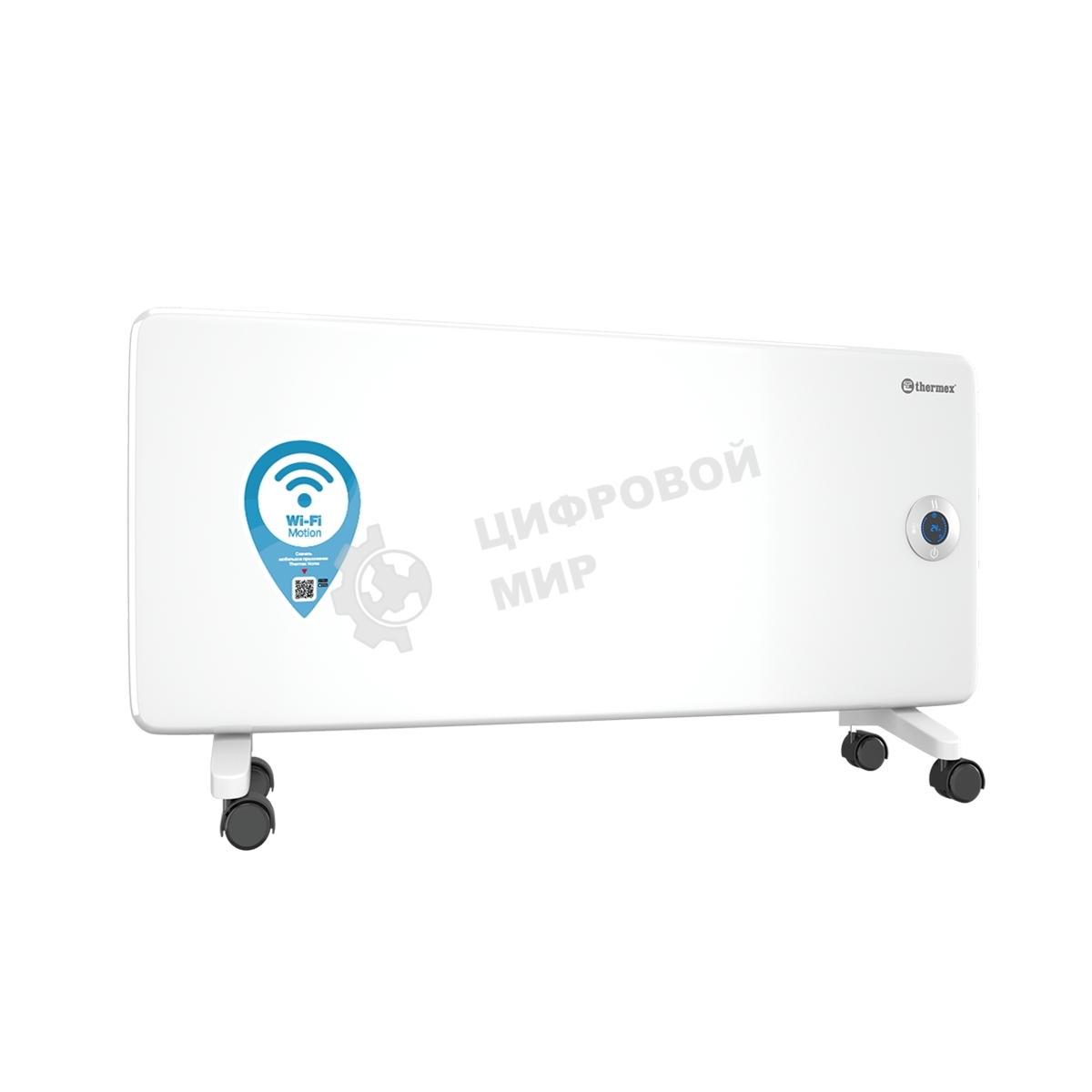 Конвектор электрический Thermex Frame 2000E белый, 2000 Вт, 25 м2, термостат, дисплей, WiFi