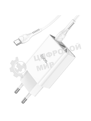 Сетевое зарядное устройство HOCO (6931474769824) C100Aaa 1USB+1Type-C 3.0A QC3.0 PD 20W, белый