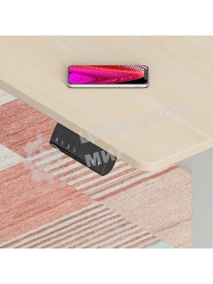 Стол компьютерный Cactus угловой подъемный столешница МДФ, белый дуб каркас белый 140x72x60 см (CS-EDXL-WWD)