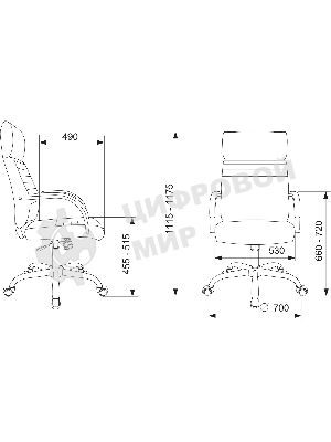 Кресло руководителя Бюрократ T-8010SL/BLACK черный, искусственная кожа, крестовина хром
