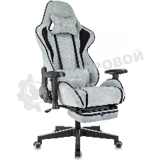 Кресло игровое Zombie Drift/F серо-голубой/черный, крестов. пластик, подст. для ног