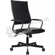 Кресло руководителя Бюрократ CH BALANCE черный, экокожа, крестов. металл черный