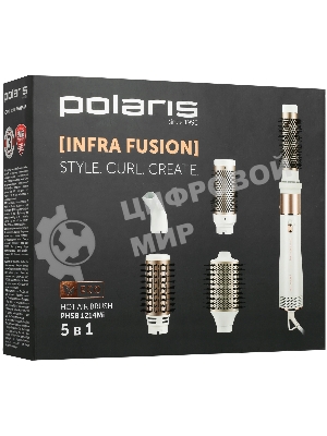 Фен-щётка Polaris PHSB-1214Mi белый/розовое золото, 1200 Вт, ионизация