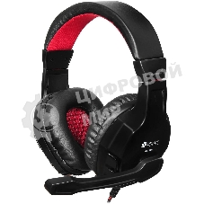 Гарнитура проводная с микрофоном Oklick Phoenix HS-L320G черный/красный 1.9м мониторы оголовье (NO-3000)