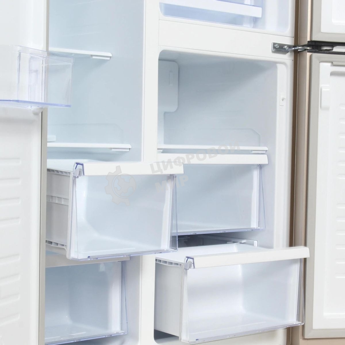 Холодильник Hyundai CS6073FV шампань трехкамерный 329/223л морозилка сбоку, No Frost, Side by Side