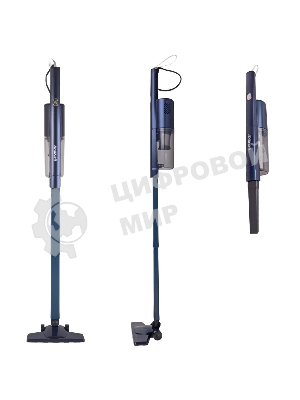 Пылесос вертикальный Endever SkyClean VC-298 темно-синий, питание от сети, 450 Вт, уборка сухая, пылесборник 0.5 л