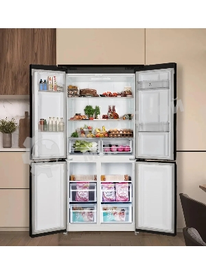 Холодильник LEX LCD450MgID серый трехкамерный 288/129л морозилка снизу, No Frost, Side-by-Side