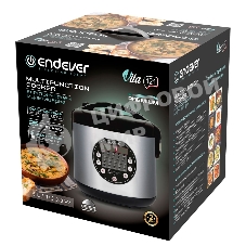 Мультиварка электрическая Endever Vita-121, черный/стальной, мощность 1000 Вт, емкость 5л, 25 авторежимов работы,книга рецептов, 4 шт/уп.