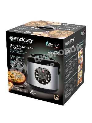 Мультиварка Endever Vita-121 черный/стальной, 5.0 л, 1000 Вт, кнопки, 25 программ