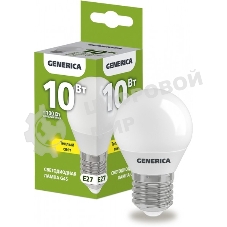 Лампа cветодиодная LED G45 IEK LL-G45-10-230-30-E27-G шар 10Вт 230В 3000К E27 GENERICA