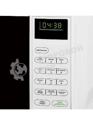 Микроволновая печь BBK 20MWS-728S/W белый/черный, 20 л, 700 Вт, переключатели - сенсор