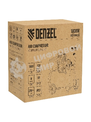 Компрессор воздушный Denzel прям. привод DCV1800/50, 1,8 кВт, 50 л, 320 л/мин