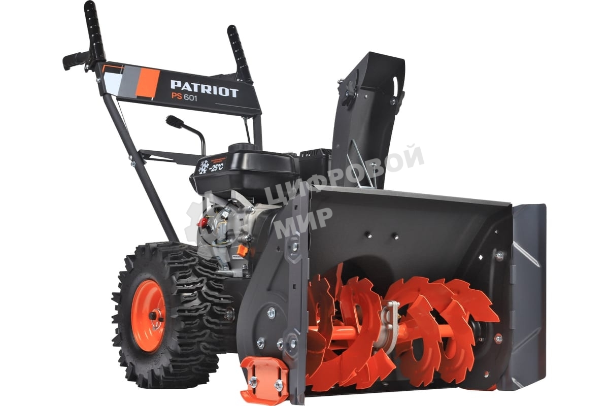Снегоуборщик PATRIOT PS 601 7 л.с,стартер ручной, ковш 56см.; колеса 13х4,1-6 зимние;