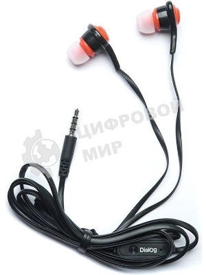 Наушники проводные Dialog ES-50 черный, внутриканальные, Jack 3.5 мм