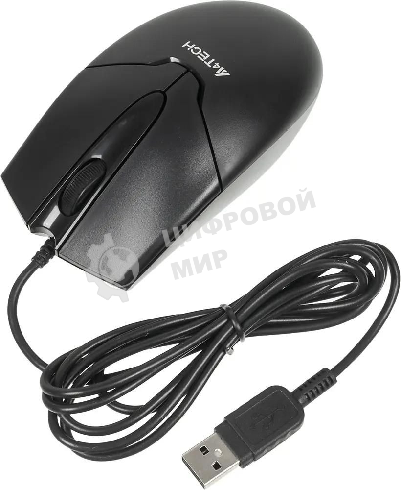 Мышь проводная A4Tech OP-550NU черный, 1000 dpi, USB, кнопки - 3