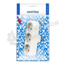 Тройник Smartbuy (SBE-16-A02-3z) 3 гнезда с заземлением плоский 16А 250B