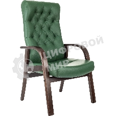 Кресло Бюрократ T-9928WALNUT-CF зеленый, кожа