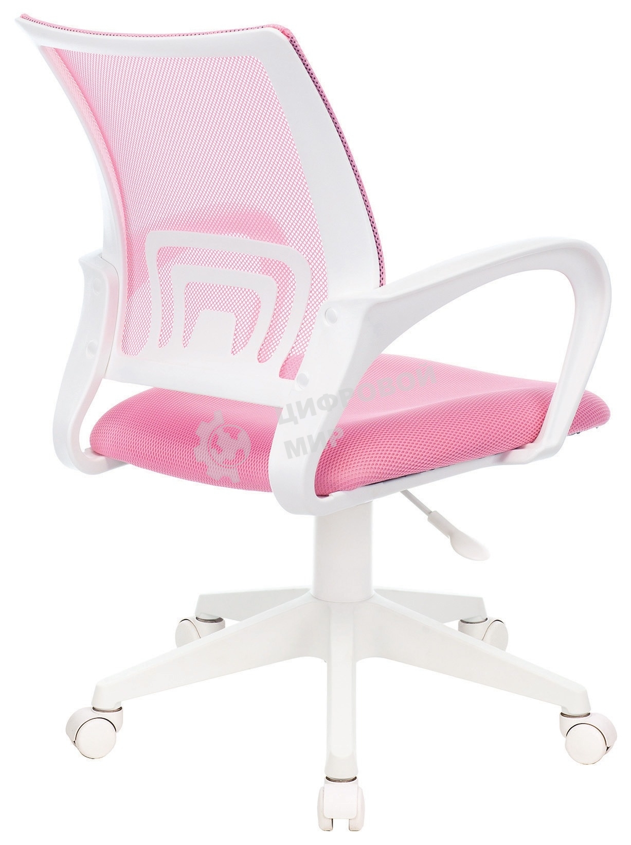 Кресло компьютерное Бюрократ CH-W695NLT TW-06A TW-13A розовый, сетка/ткань, крестовина пластик, пластик белый