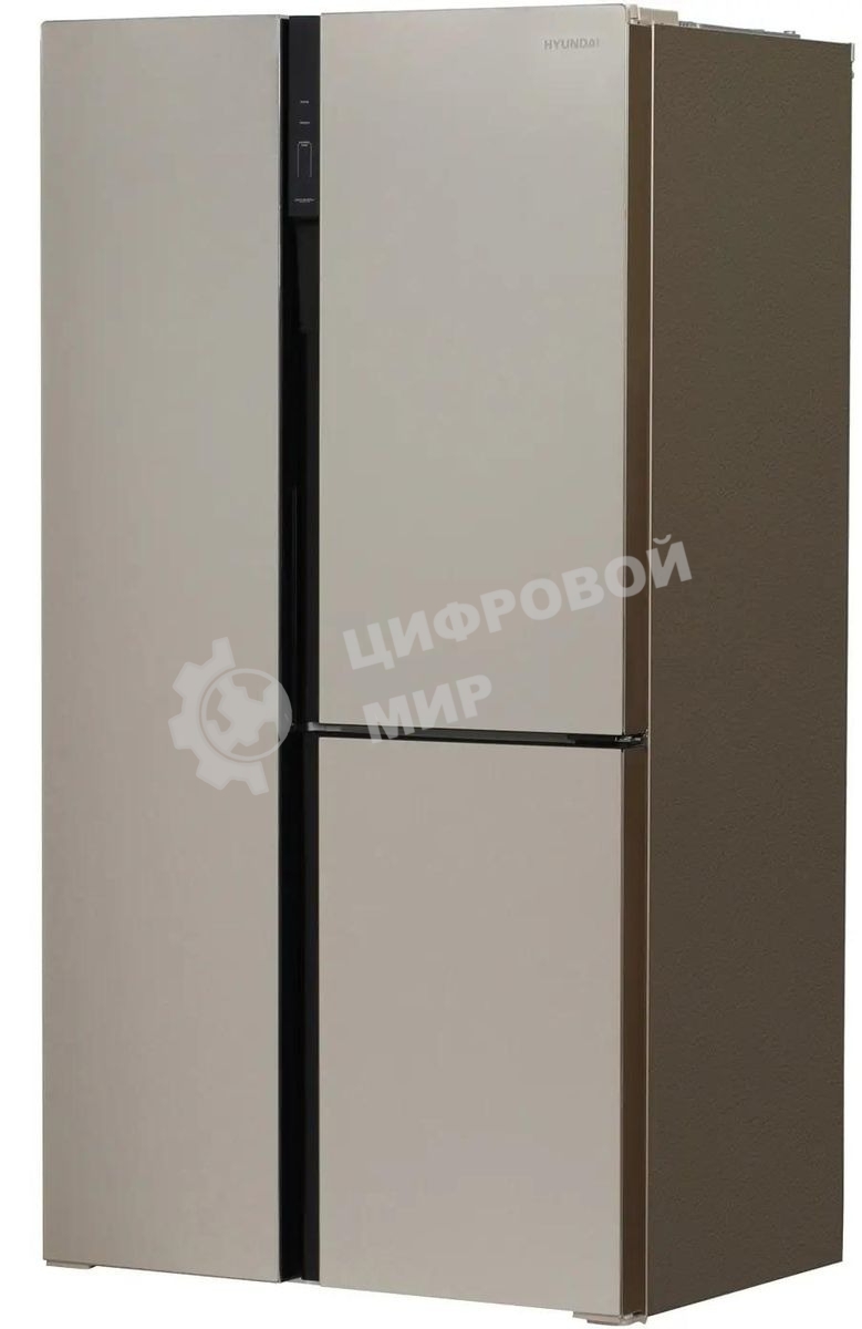 Холодильник Hyundai CS6073FV шампань трехкамерный 329/223л морозилка сбоку, No Frost, Side by Side
