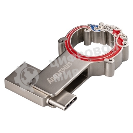 Флешка USB SmartBuy Metal Snake Dual (SB32GB3MSN), 32Gb, USB 3.0/3.1, R/W 75/30, серебристый/красный