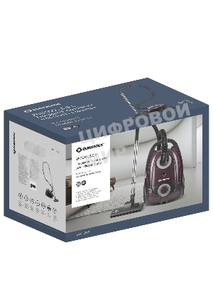 Пылесос EuroStek EVC-3512 коричневый, 500/2800 Вт, уборка сухая, пылесборник мешок 3,5 л