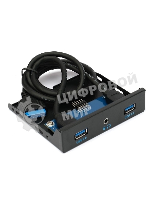 Планка на переднюю панель Gembird FP3.5-USB3-2A-HDA, USB, 2xUSB-A 3.0 + 1xJack 3.5мм, 3.5