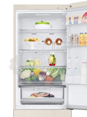 Холодильник LG GC-B459AEMW бежевый двухкамерный 234/110л морозилка снизу, No Frost