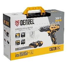 Дрель-шуруповерт Denzel CDQ-20, 20 В, 2 Ач, 40 Нм, щеточный