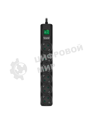 Сетевой фильтр SVEN SF-06E-16 3,0 м (6 розеток с защитными шторками,16А) черный, цветная коробка