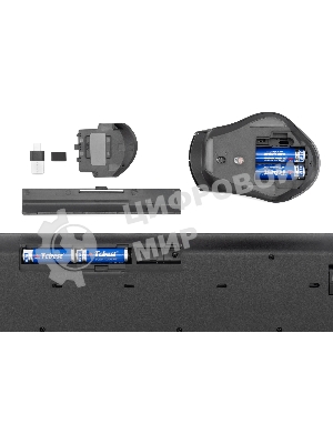 Комплект клавиатура+мышь Oklick S290W беспроводной, USB, 1600 DPI, чёрный