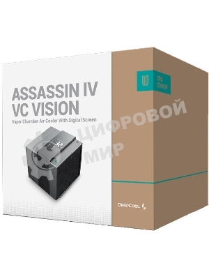 Кулер для процессора DEEPCOOL ASSASSIN IV VC VISION черный, 120 мм, алюминий/медь, 1800 об/мин, 29.3 дБ, 4 pin, 300 Вт, 172 мм