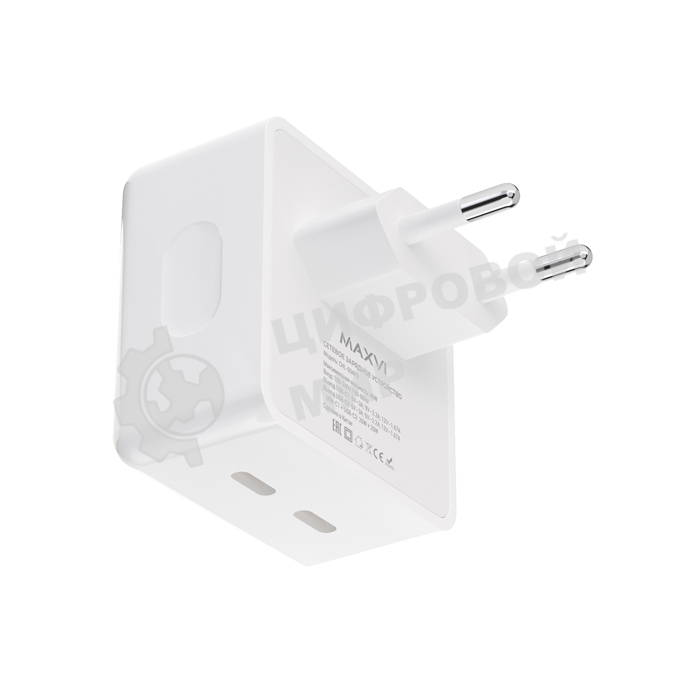 Сетевое зарядное устройство Maxvi CHL-604PD Type-C\Type-C 40W 6A (3A+3A) PD QC3.0, белый