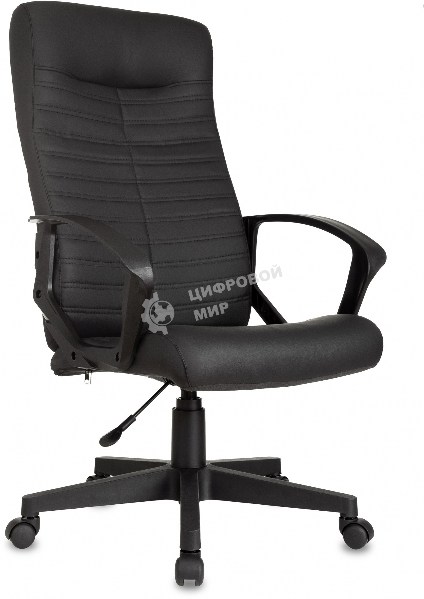 Кресло руководителя Бюрократ CH-480LT черный, эко.кожа, крестов. пластик