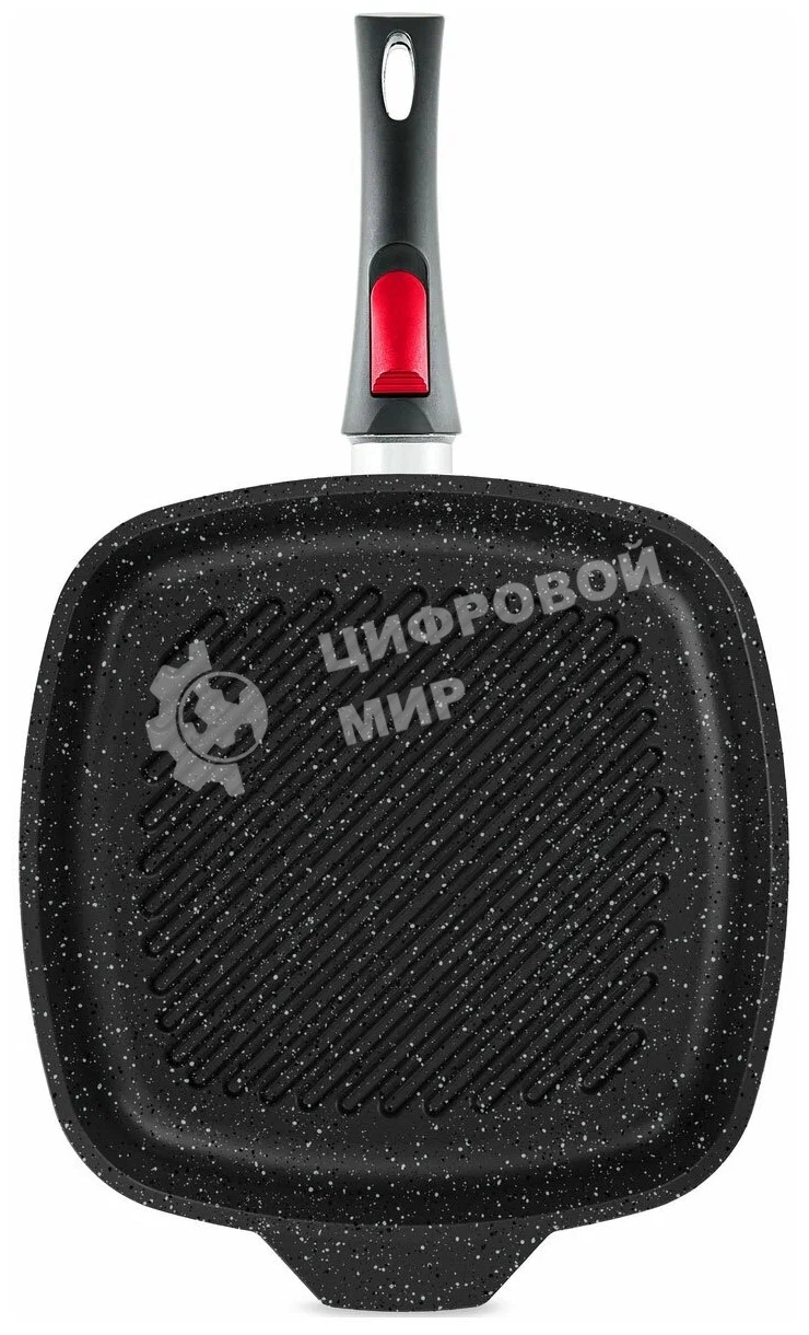 Сковорода-гриль квадратная 28 литая Индукция Гранит с/р