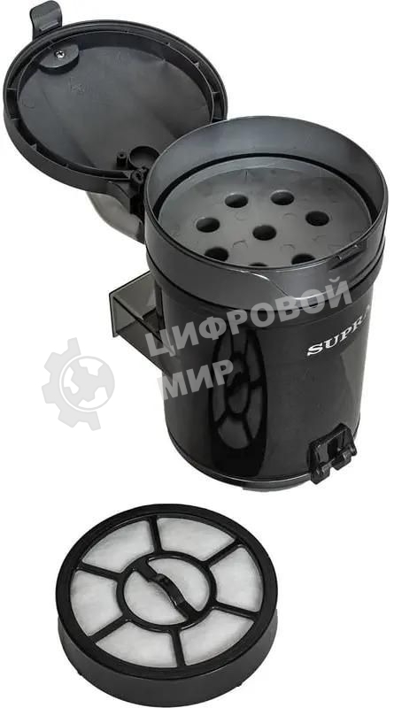 Пылесос Supra VCS-2410 синий/черный, 380/2200 Вт, уборка сухая, пылесборник контейнер, 1.5 л