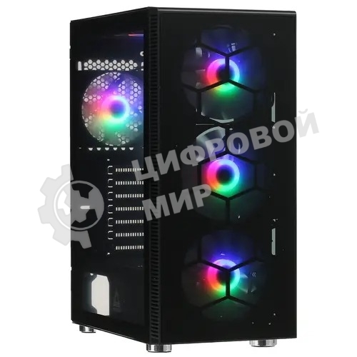 Компьютерный корпус Montech X3 GLASS, без БП, ATX 6x120мм 2xUSB 3.0 1xUSB3.1 audio bott PSU, черный