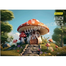 Альбом для рисования Silwerhof 20 л. A4 Сказочный мир 4 дизайна, картон скрепка