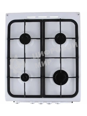 Плита газовая De Luxe 506040.24Г ЧР белый, конфорок 4 шт, духовка 54 л, 50 см x 85 см x 60 см