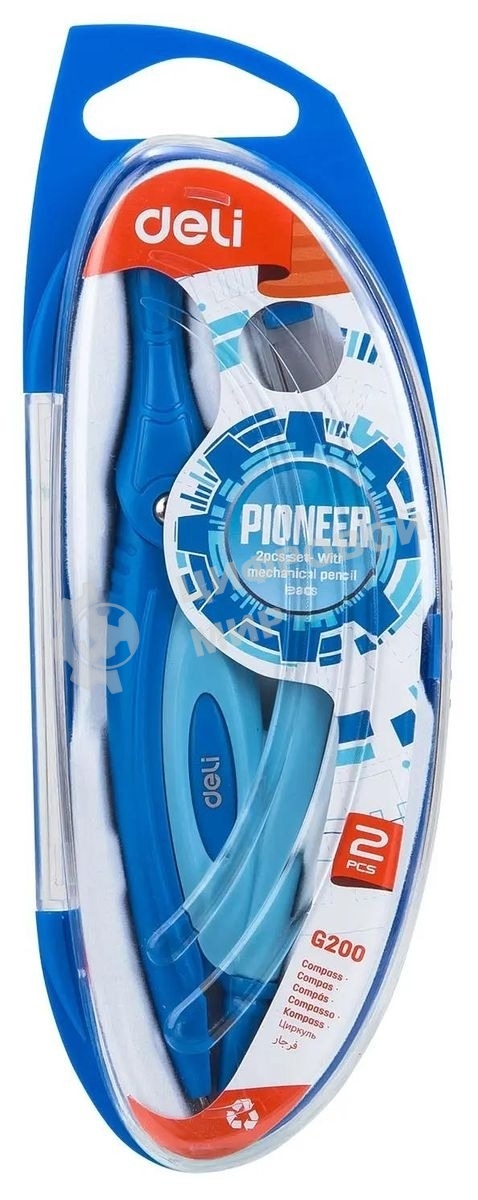 Циркуль Deli EG20002, в комплекте: набор грифелей