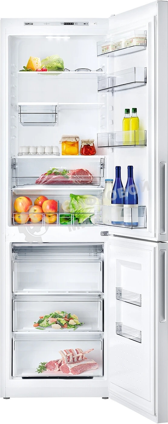 Холодильник Atlant XM-4624-101 белый двухкамерный 228/119л морозилка снизу