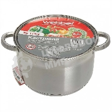 Кастрюля WEBBER BE-114/2 6,6 л, 24 см, нержавеющая сталь, индукция, с крышкой