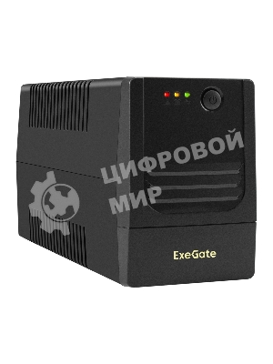 Источник бесперебойного питания ExeGate Power NB-850.LED.AVR.2SH.USB (850VA/510W, LED, AVR, 2*Schuko, USB, батарея 12V 9Ah, черный)