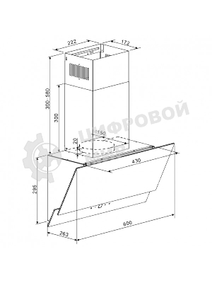 Вытяжка каминная Zigmund & Shtain K 151.6 B, 60 см, 650 куб. м/ч, 55 дБ
