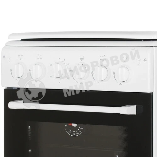 Плита газовая Cezaris ПГ 2150-10 белый, конфорок 4 шт, духовка 43 л, 51 см x 85 см x 55 см