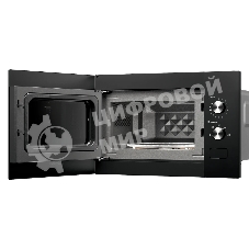 Встраиваемая микроволновая печь MONSHER MMH 1015 Noir, High-Tech, 15 л, мощность 600 Вт, 5 уровней мощности, размораживание, поворотное управление, черный