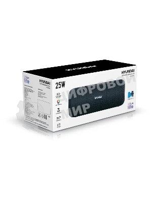 Колонка портативная Hyundai H-PS1021 черный/черный 25 Вт 1.0 BT 10м 1500mAh