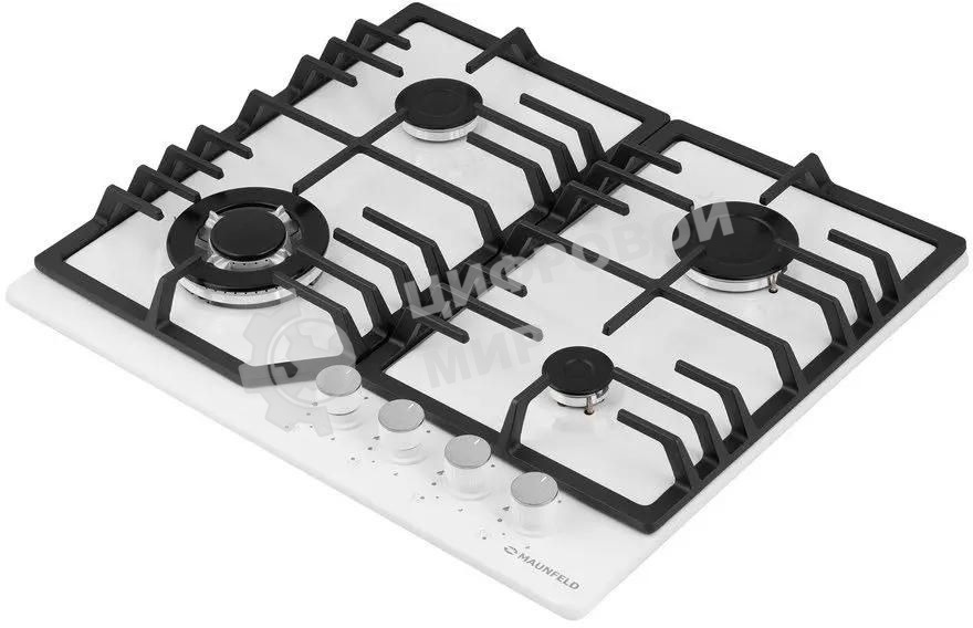 Газовая варочная панель Maunfeld EGHE.64.43CW/G, 4 конфорки, эмалированная сталь, белый
